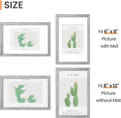 upsimples 11x14 Picture Frame, Display Pictures 8x10 with Mat or 11x14 Without Mat, Wall Hanging Photo Frames, Black