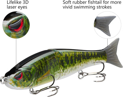 Bassdash SwimShad Glide Baits Jointed Swimbait Bass Pike Salmon Trout Muskie Fishing Lure