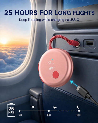 Avantree SoundJet R1-25Hr Airplane Bluetooth Adapter for All AirPods