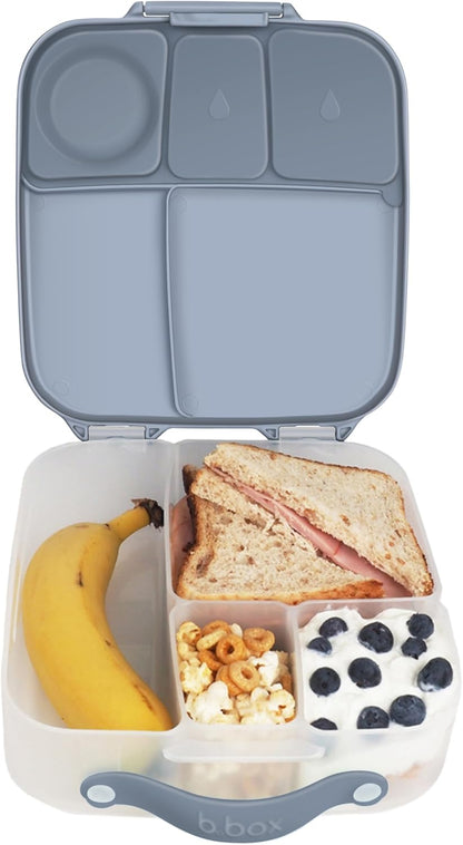 b.box 5-Compartment bento Style Lunch Box for Kids, Toddlers, Childrens, BPA-Free Food Storage Container with Cooler Pack, ON-The-GO Food Box with Handles Included Custom Divider, Lemon Twist
