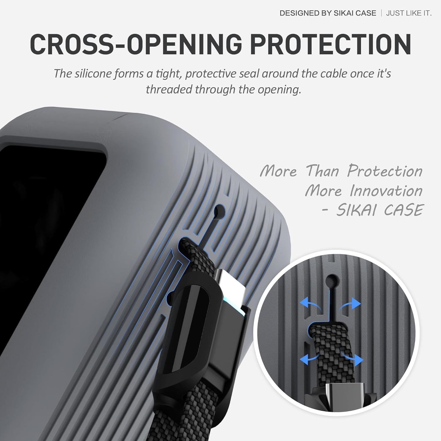 Silicone Case for Anker Laptop Power Bank (25,000mAh 165W) 1/4" Nut Hole,SD/SIM Card Storage, Display Protection&Dustproof, Travel Protective Cover Compatible with Anker Power Bank 165W (Gray) - PuriLite