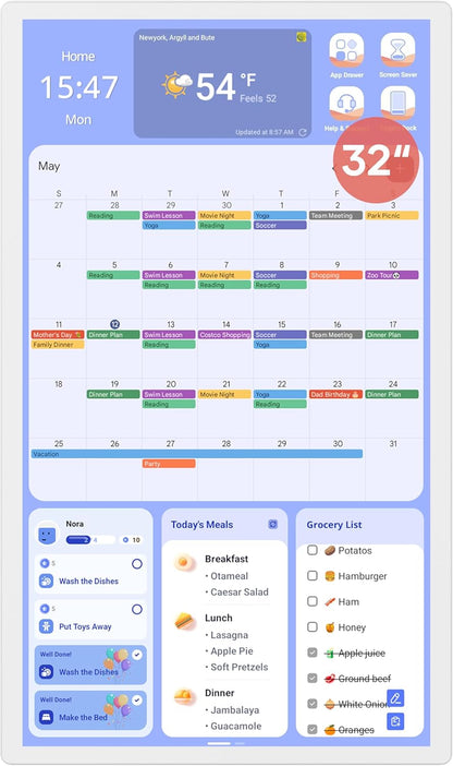 Purilite Select 32-Inch Digital Wall Calendar