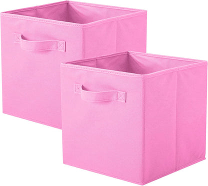 ShellKingdom Storage Bins, Foldable Fabric Storage Cubes And Cloth Organizer Drawer For Closet And Toys, 6 Pack (Lavender+Light Blue+Pink)