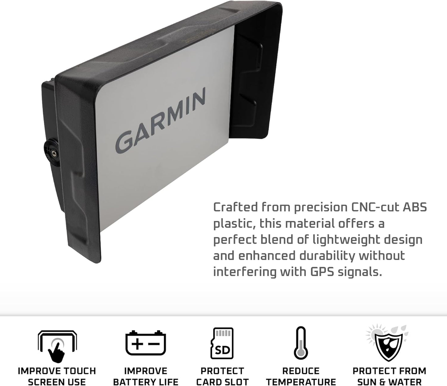BerleyPro Visor Compatible With Garmin GPS, Fish Finders and Depth Finders - Sun Shade for Striker, Echomap, GPSMAP, and More - Echomap UHD2 7" Touch