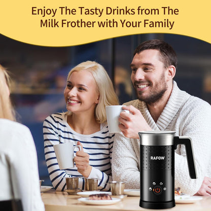 4 in 1 Electric Milk Frother: Automatic Milk Steamer Large Capacity Hot & Cold Coffee Froth Foam Maker, Milk Warmer Foamer for Latte, Cappuccino, Hot Chocolate