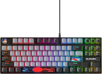 Owpkeenthy Full Size Green Mechanical Gaming Keyboard with Number Pad, Wired 100% Office NKRO Keyboard RGB Backlit 104 Keys with Red Switch for PC Gamer (104 Matcha)