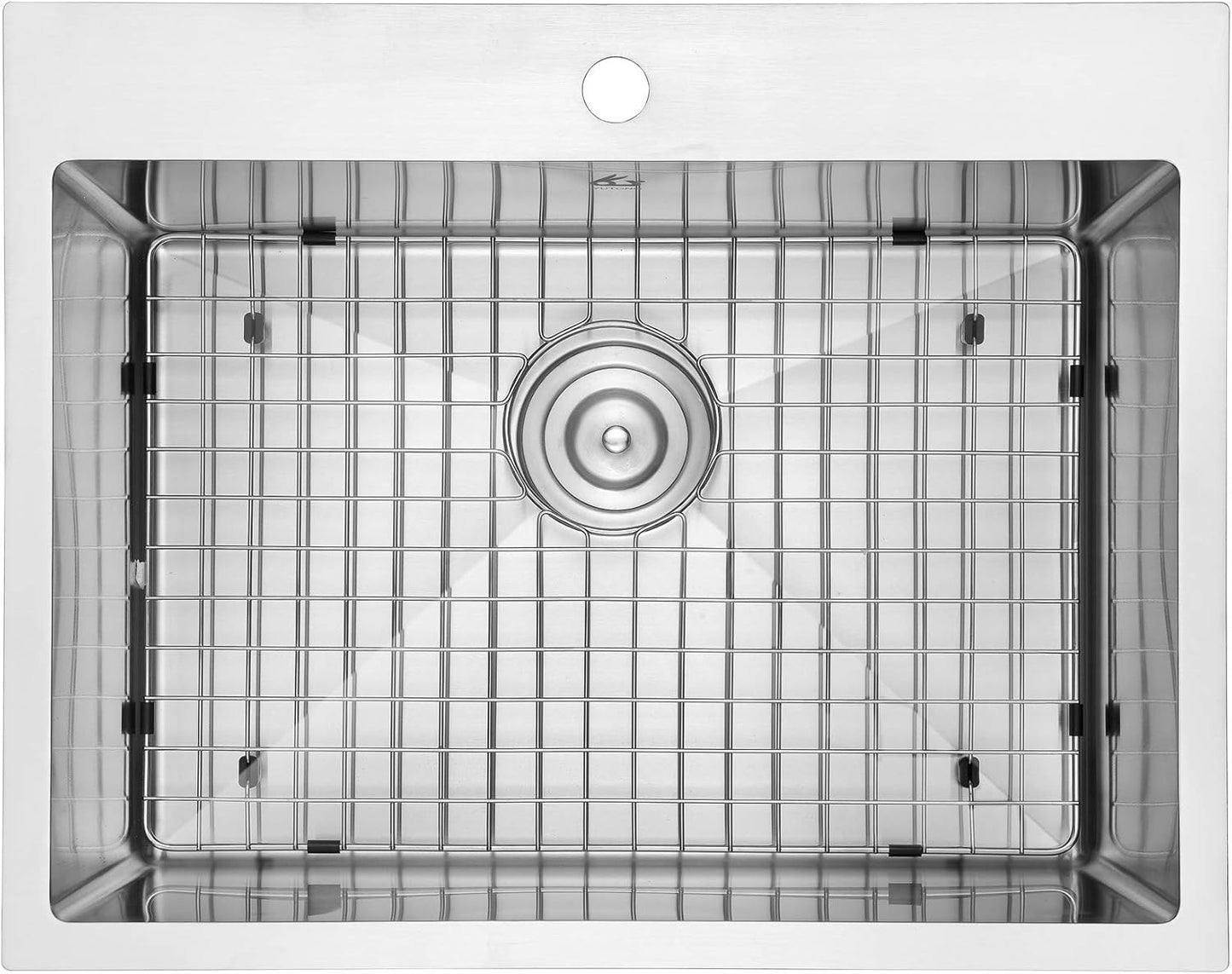 Yutong 16" x 20" Top-Mount/Drop in SS304 Stainless Steel Kitchen Black Sink Single Bowl Without Grid