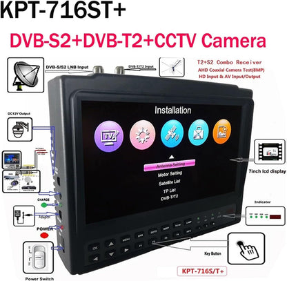 KPT-716ST Plus DVB-T2+S2 Combo Satellite Finder CCTV Camera LCD 4.3 Inch Signal Test Vs KPT-736HD GTmedia V8 Finder 2