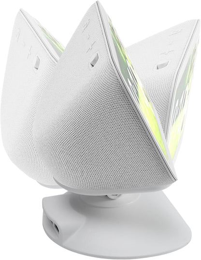 Dianves Adjustable Stand for Echo Show 5 (3rd Gen)， Tilt + Swivel Stand Multi Angle Rotation Magnetic Anti-Slip Base for Show 5,Rotatable All Around Compatible with Mobile Phones (White)