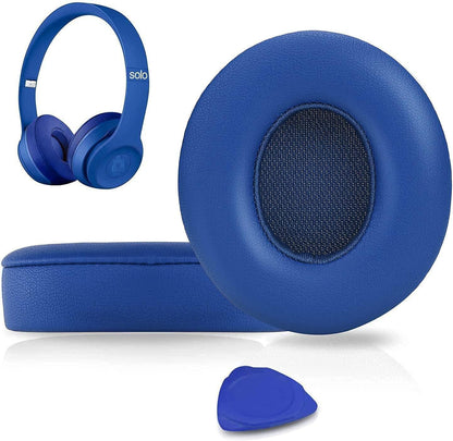 SoloWIT® Ear Pads Cushions Replacement, Earpads for Beats Solo 2 & Solo 3 Wireless On-Ear Headphones with Soft Protein Leather, Stronger Adhesive, Noise Isolation Memory Foam - Black