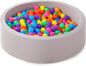 Soft Foam Ball Pit for Toddlers and Babies, Round Kids Play Tent Ball Pool for Indoor and Outdoor Use, Memory Foam Baby Playpen for Ages 3–5, Grey