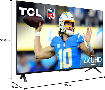 TCL 65-Inch Class S4 4K LED Smart TV with Fire TV (65S450F-CA), Dolby Vision HDR, Dolby Atmos, Alexa Built-in, Apple Airplay Compatibility, Streaming UHD Television, Black