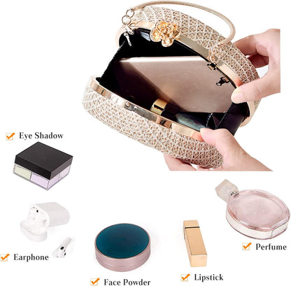 CORIOS Women's Evening Handbags Luxury Round Clutch Purse Shoulder Bag with PU Leather