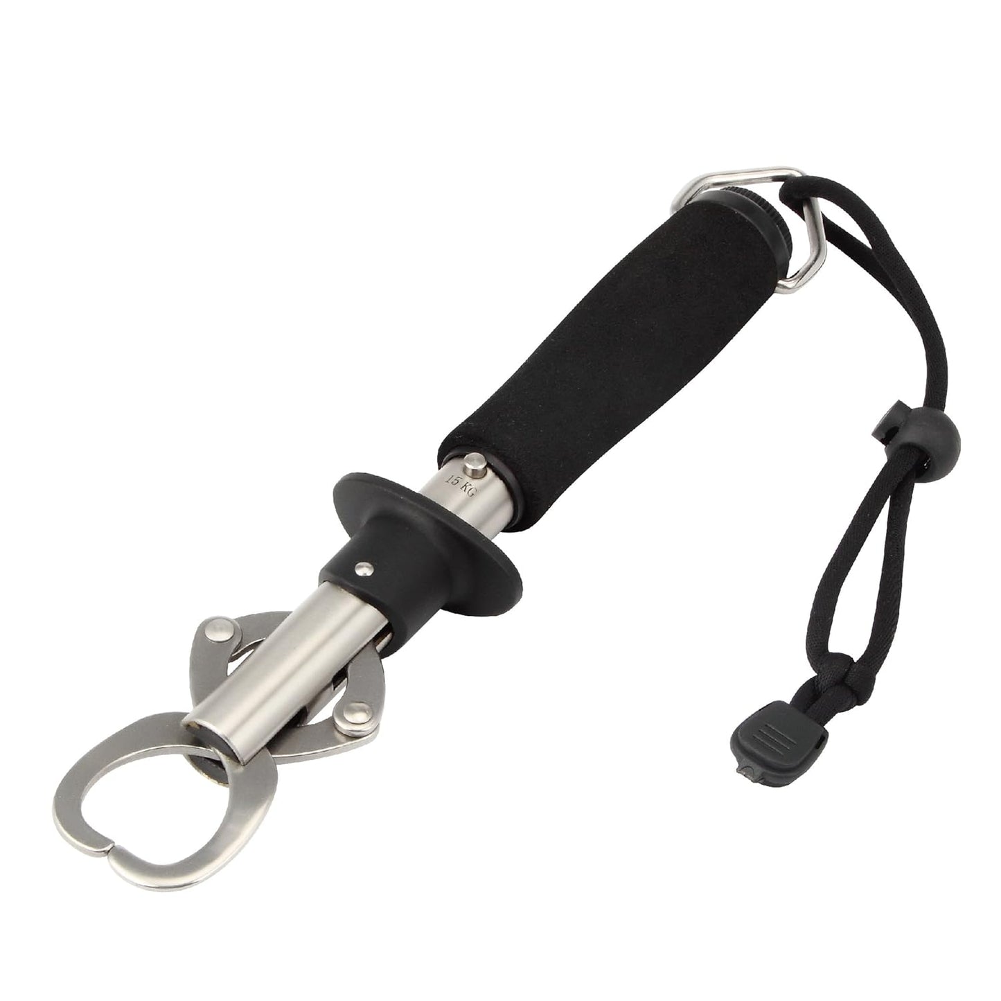 Crazy Shark Portable Stainless Steel Fish Lip Grabber Gripper Grip Tool Fish Holder Tackle EVA Handle 40lbs (Dark Gray)
