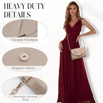 Vaschy Clutch Purse for Women,Fashion Envelope Evening Small Formal Handbag Fold-over Crossbody Shoulder Bag Wedding,Party