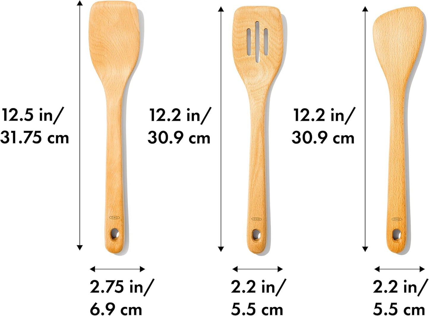 OXO Good Grips Wooden Spoon Set, 3-Piece, Brown