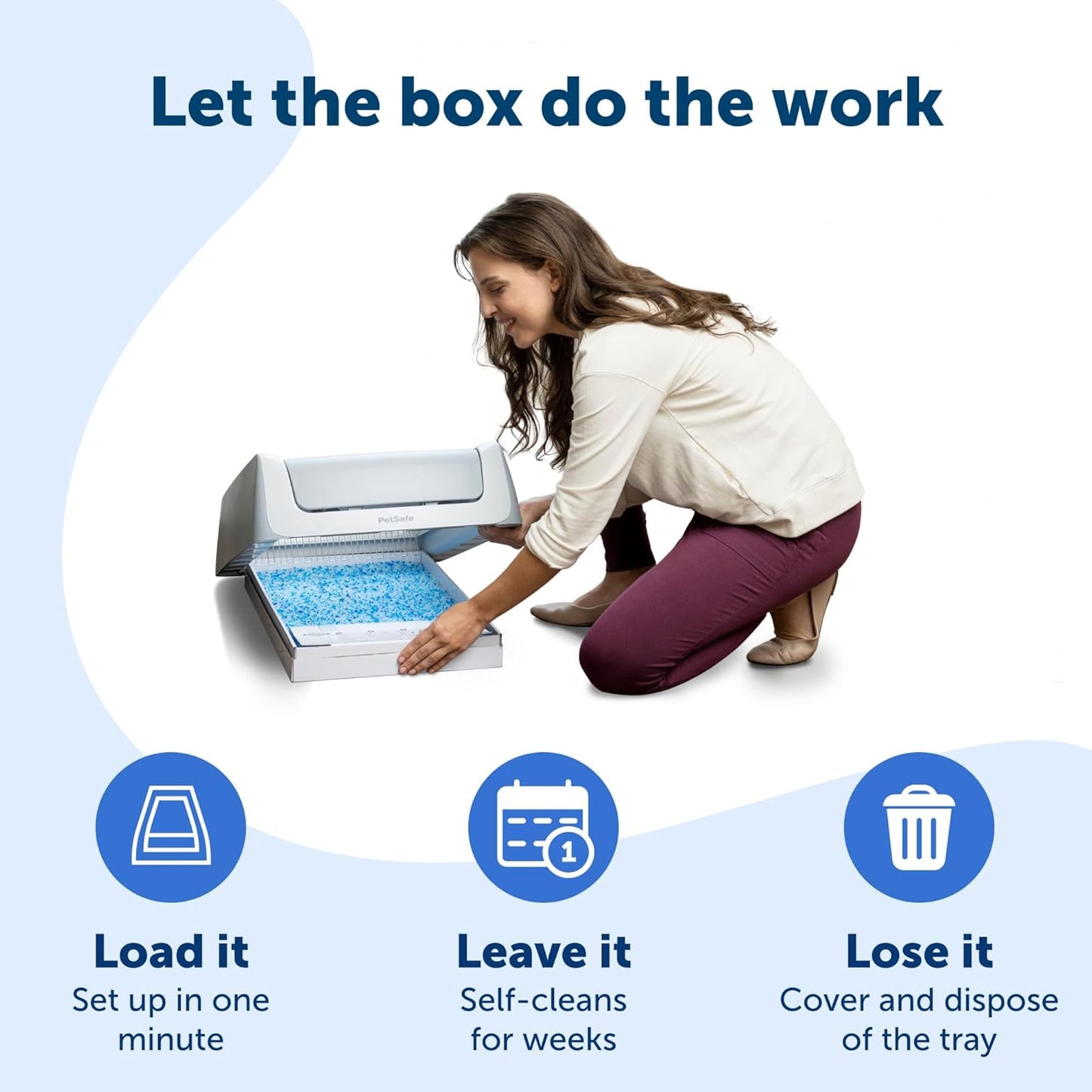 PetSafe ScoopFree Crystal Pro Self-Cleaning Cat Litter Box - Front-Entry - Hands-Free Cleanup with Disposable Crystal Tray - Less Tracking, Better Odor Control - Health Counter Helps Monitor Your Cat