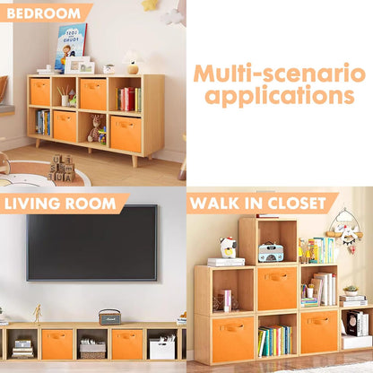 ShellKingdom Storage Bins, Foldable Fabric Storage Cubes And Cloth Organizer Drawer For Closet And Toys, 6 Pack (Lavender+Light Blue+Pink)