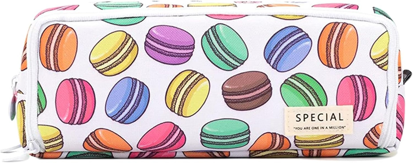 Big Capacity Pencil Case, OLIYuMi 3 Compartment Pencil Pouch Pencil Bag Storage Box Stationery Organizer Makeup Bag with Zipper Closure for Student Office College Boys and Girls (Pink)