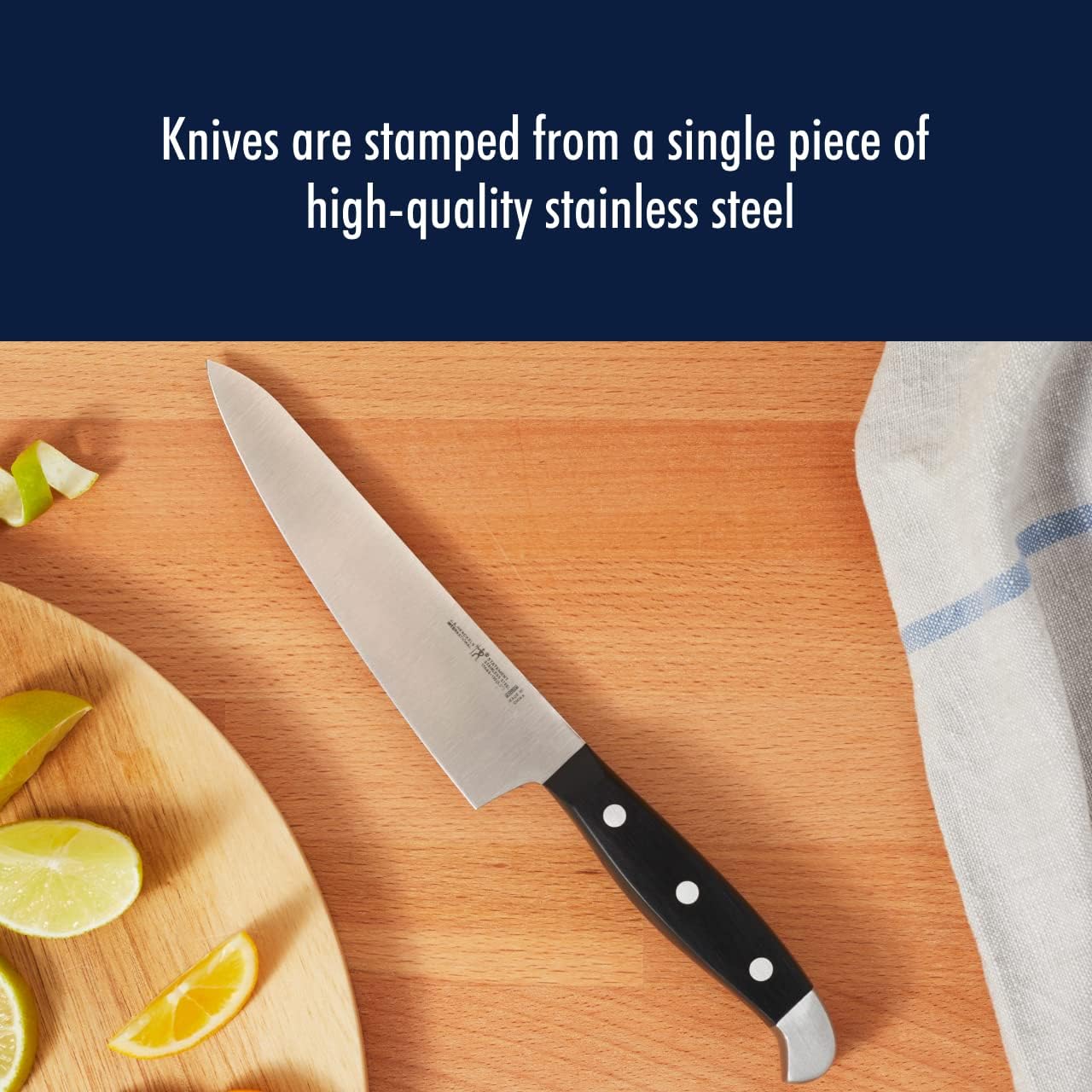 HENCKELS Statement 15Piece White-Handled Knife Block Set with Shears, Sharpening Steel - Dishwasher Safe, Ergonomic Handle