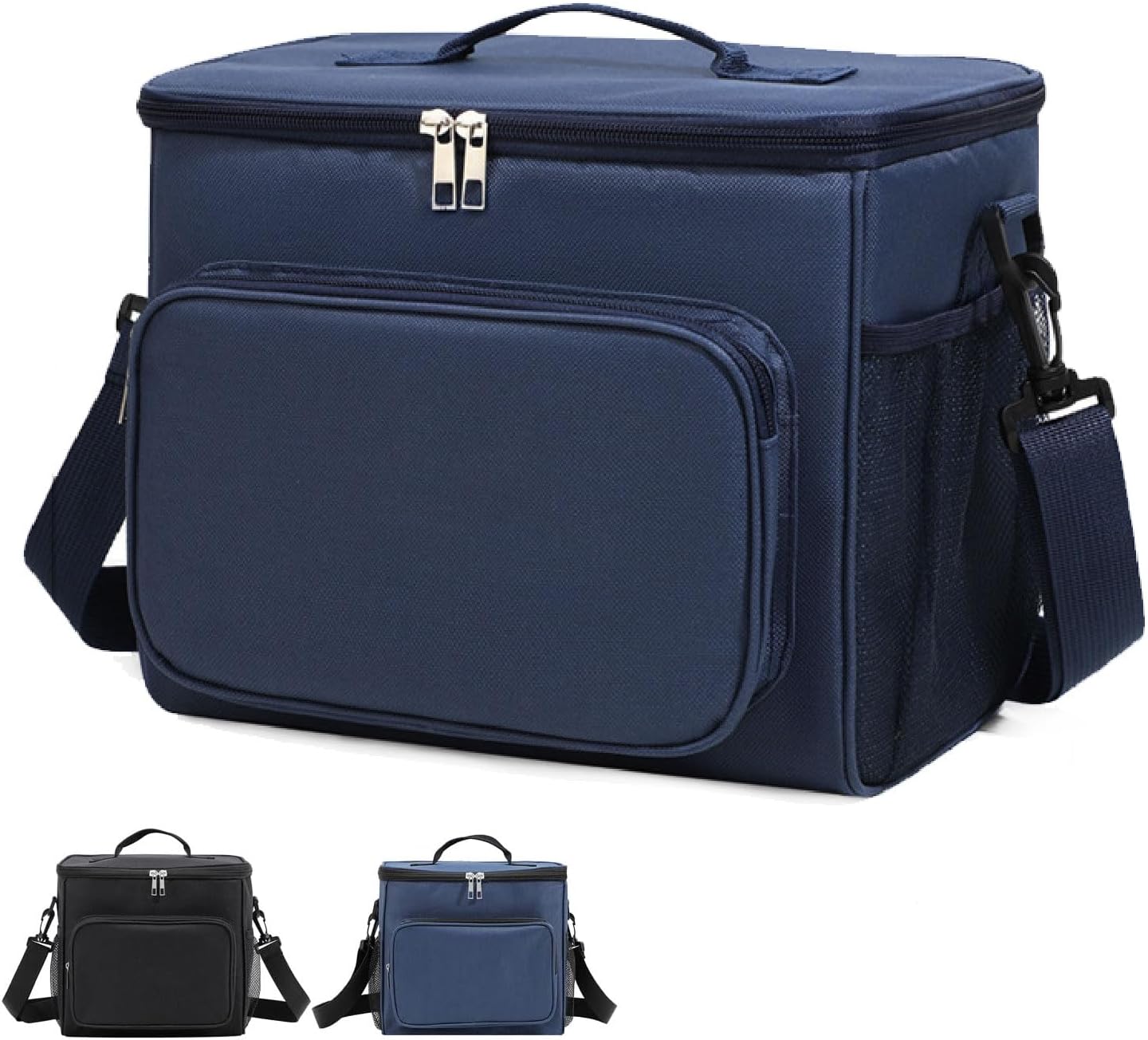 Lunch Bag for Adult Men Women Reusable 10L Large Thermos Lunch Box Food Cooler Bag Leakproof Heated Lunch Bag for Work Office Outdoor Picnic School Unisex Insulated Bag, 12+ Cans (Black)