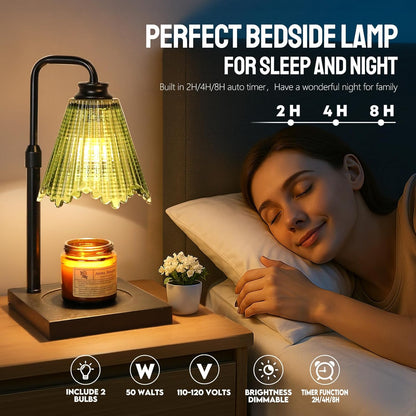 GEEZO Fragrance Candle Warmer Lamp,Electric Candle Warmer with Timer & Dimmer, Mom Christmas Birthday Gifts for Women, House Warming Gifts New Home Bedroom Decor