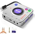 Synido Portable Guitar Audio Interface with USB-C 24bit, 48kHz Mini Interface for DJ Audio Output, Recording Music and Live Streaming with Instrument Input and Headphone Monitoring