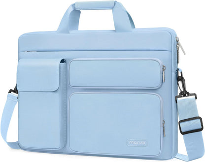 MOSISO Laptop Bag 13.3 inch, 13-13.3 inch Computer Shoulder Bag Compatible with MacBook Air/Pro 13/Pro 14, HP Dell ASUS Notebook &2 Raised&1 Flapover&1 Horizontal Pocket&Handle&Belt, Black