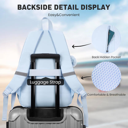 WINDARS School Backpack for Teen Girls, Cute College Backpacks for Women Students Aesthetic Bookbag Large 15.6 Inch Laptop Bag Middle School Travel Back Pack (Khaki Beige)