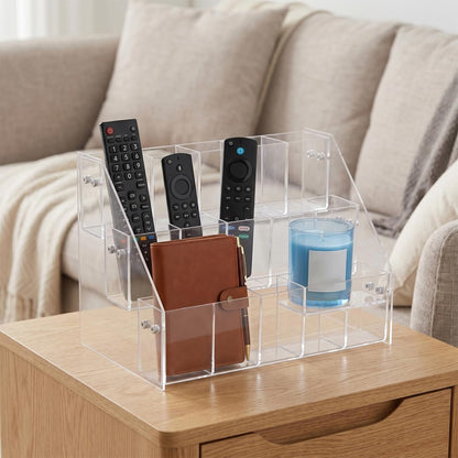 Luxshiny Acrylic Pen Holder Pencil Organizer with 3-tier Right Angle Design, Marker Storage Rack for Desk Stationery Display, Plastic Pen Container Suitable for Office and School Supplies