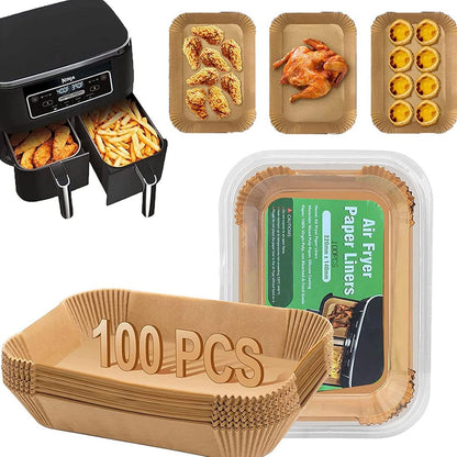 GOFFUGT Air Fryer Disposable Paper Liner,100PCS Round Airfryer Paper Liners,9" Natural Parchment Paper for Air Fryer Oil-Proof Water-Proof,Food Grade Parchment for AirFryer,Steamer,Microwave Etc