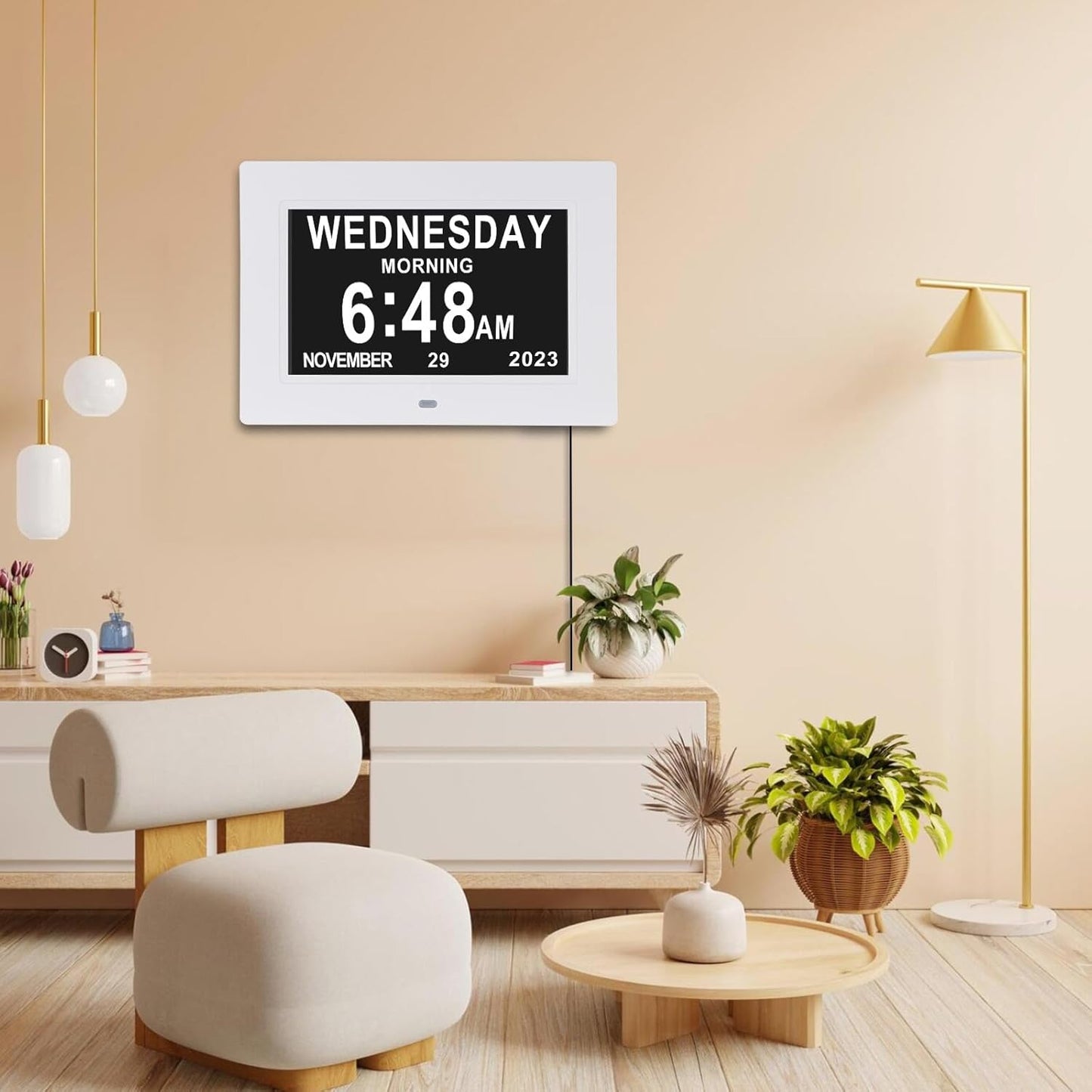 [2025 Newest] Digital Day Calendar Clocks 3 Medicine Reminders Extra Large 8 Inch Non-Abbreviated Day Date Month Dementia Senior Clock for Eldarly Memory Loss Vision Impaired Clock