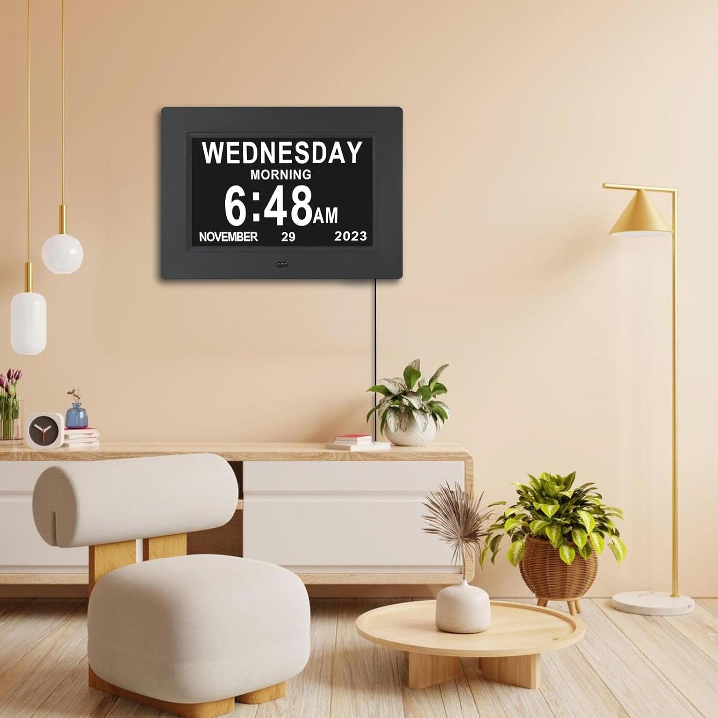 [2025 Newest] Digital Day Calendar Clocks 3 Medicine Reminders Extra Large 8 Inch Non-Abbreviated Day Date Month Dementia Senior Clock for Eldarly Memory Loss Vision Impaired Clock