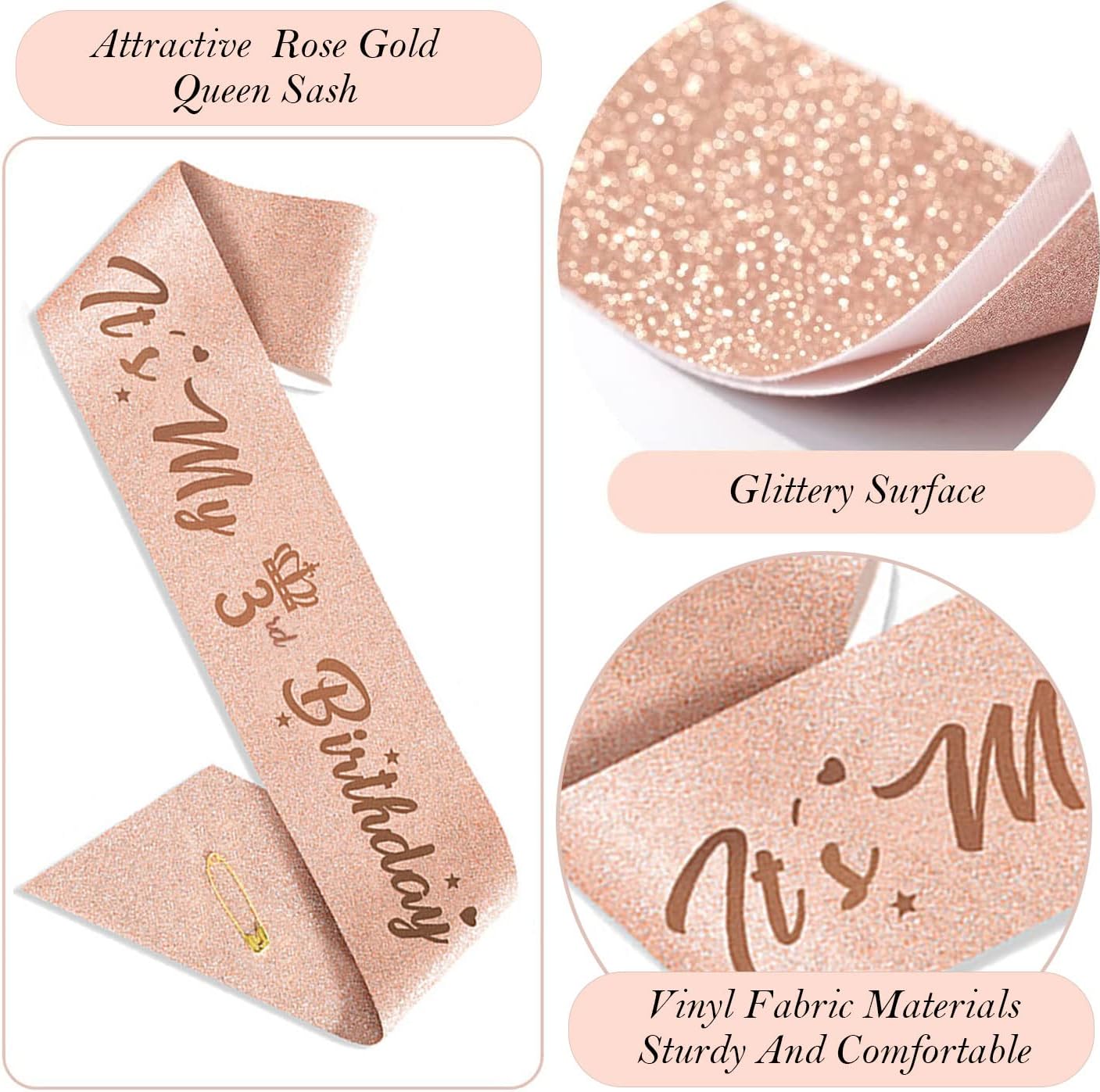 8pcs 40th Birthday Decorations gifts for Women, Including 40th Happy Birthday Cake Topper, Queen Sash with Pearl Pin, Sweet Rhinestone Tiara Crown for Women, Number Candles and Balloons (Rose Gold)