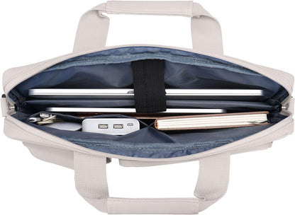 MOSISO Laptop Bag 16 inch, 15-15.6 inch Computer Shoulder Bag Compatible with MacBook Air 15 M4 M3 M2/Pro 16 M4 M3 M2 M1, Notebook &2 Raised&1 Flapover&1 Horizontal Pocket&Handle&Belt, Pink - PuriLite