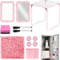12 Pcs Girls Locker Organizer & Decorating Kit | Back to School Essentials with Shelf Carpet Magnetic Whiteboard Mirror Pen Holder Eraser, School Supplies for Teen Girls