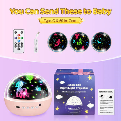 Night Light Projector, 3 Films+93 Colors Kids Projector Night Light