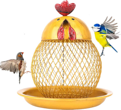 Bird Feeders for Small Birds Squirrel Proof Pet Supplies Birdfeeder Wall Mounted Bird Feeder Window Bird Feeders for Small Birds for Garden, Balcony and Shed,Gold