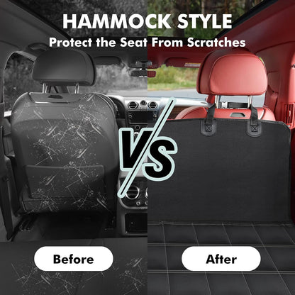 Dog Car Seat Cover, Multifunctional Dog Hammock for Back Seat,Waterproof Car Seat Protector, Scratch Proof Dog Seat Cover for Back Seat, Nonslip Seat Covers for SUV,Trucks, Cars