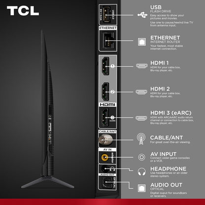 TCL 65-Inch Q65 QLED 4K UHD Smart TV with Google TV (65Q651G-CA, 2024 Model) Dolby Vision, Dolby Atmos, HDR Pro+, Game Accelerator Enhanced Gaming, Voice Remote, Works with Alexa, Streaming Television