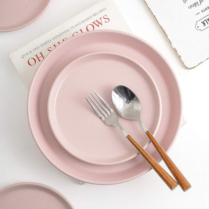 Stone Lain 16 Piece Stoneware Round Dinnerware Set, Pink