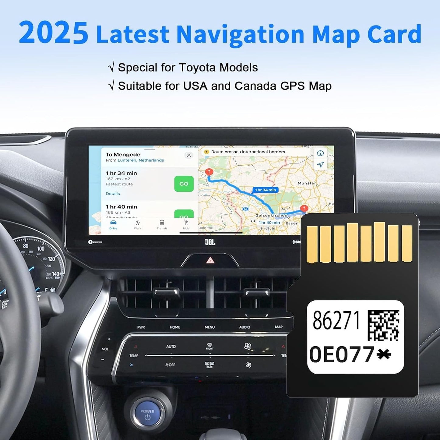 2025 Latest 86271-0E077 Navigation SD Card Update Version for Toyota RAV4 Camry Corolla Highlander 4Runner Tundra-Toyota Navigation Micro SD Card GPS Map for USA/CAN
