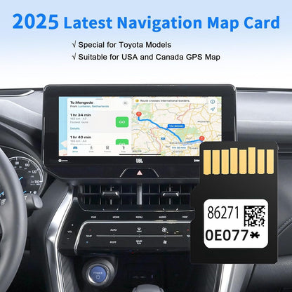2025 Latest 86271-0E077 Navigation SD Card Update Version for Toyota RAV4 Camry Corolla Highlander 4Runner Tundra-Toyota Navigation Micro SD Card GPS Map for USA/CAN
