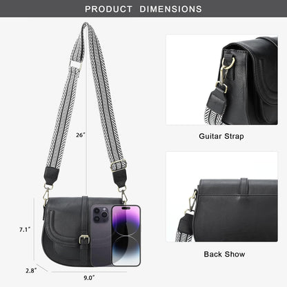 Crossbody Bags for Women Small Over the Shoulder Saddle Purses and Boho Cross body Handbags,Vegan Leather