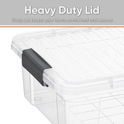 Superio Storage Bins with Lids- 3 Pack, 1.85 Qt Clear Boxes for Organizing, Stackable Plastic Containers- BPA Free, Non-Toxic, Odor Free, Organizer for Home, Office, Dorm