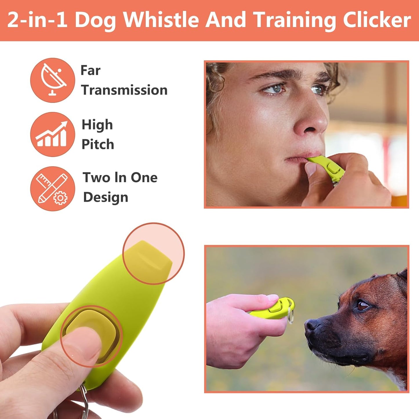 Dog Training Kit - Treat Pouch, Pet Training Fanny Pack, 2 Puppy Training Clickers, Ultrasonic Silent Whistle, 2-in-1 Whistle Clicker, Clicker Training Guide Booklet, Dog Poop Bag (Black)