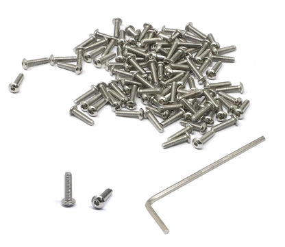 iexcell 50 Pcs M6 x 20mm Thread Pitch 1 mm Stainless Steel 304 Hex Socket Button Head Cap Screws Bolts Kit