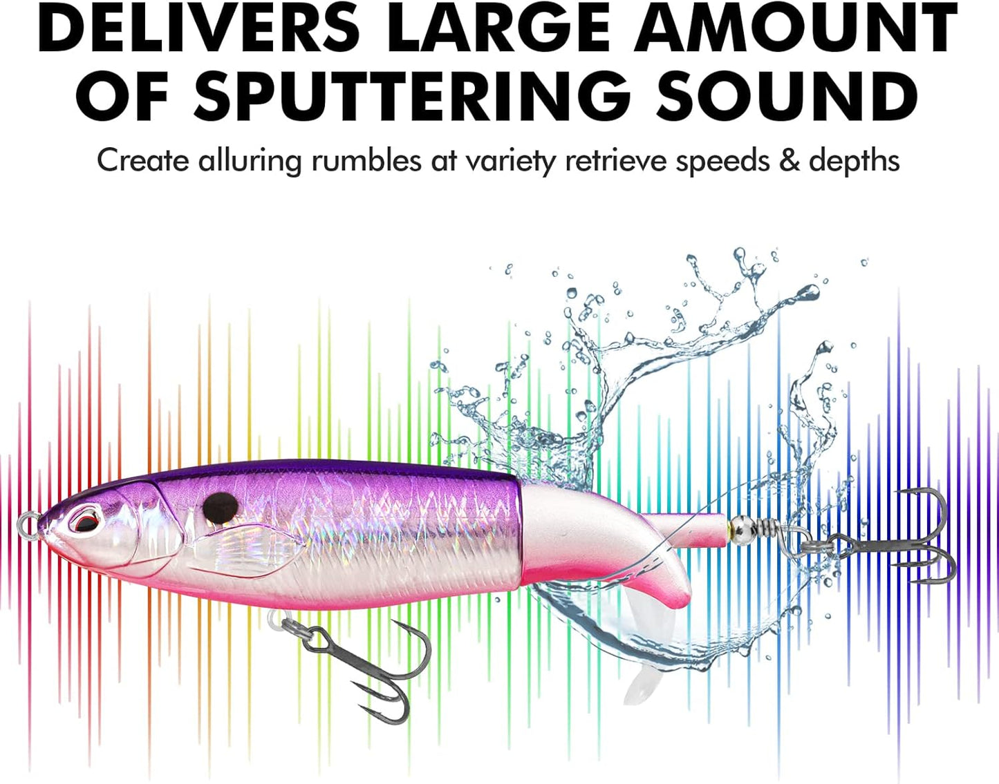TRUSCEND PoPobait with BKK Hooks, Top Water Plopper Fishing Lures for Bass Walleye Pike Catfish Musky Perch, Floating Lure for Freshwater or Saltwater, Amazing Teasers Fishing Gifts for Family Fishing