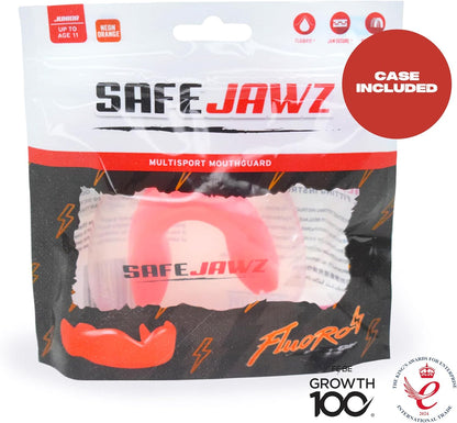 SAFEJAWZ Mouthguard Strapless Slim Fit, Adults and Junior with Case for Boxing, Basketball, Football, MMA, Martial Arts, Hockey and All Contact Sports (Adults (12+ Years), Black)