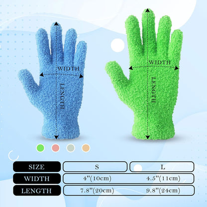 EvridWear Microfiber Auto Dusting Cleaning Gloves for Cars and Trucks, Dust Cleaning Gloves for House Cleaning, Perfect to Clean Mirrors, Lamps and Blinds (S/M)